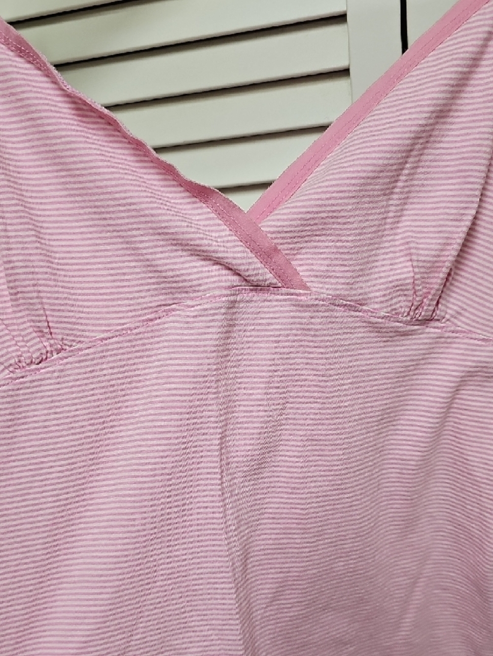 Like New Vintage 100% Cotton J. Crew Pink Striped Cami Top Adj Straps Lined Cups - Picture 7 of 7